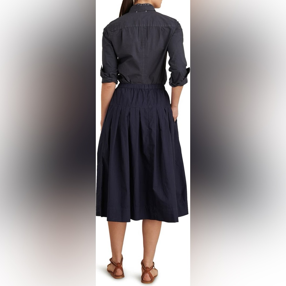 Alex Mill Paper Poplin Pull-On Midi Skirt - Picture 2 of 8